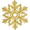 Снежинка пластик блеск золотая 16см/А