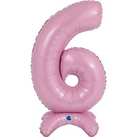 Г ЦИФРА 6 25" Pastel Pink на подставке
