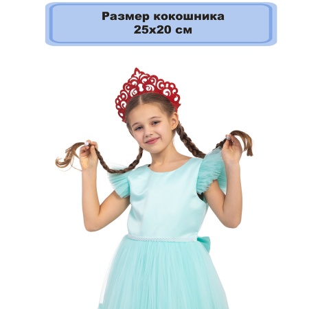 Кокошник резной красный блеск