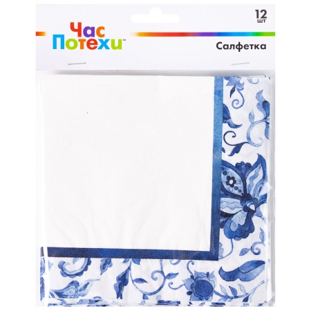 Салфетка Синие Узоры 33см 12шт/G