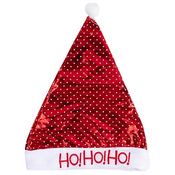 Колпак Санты светящ HO!HO!HO! текстиль/G