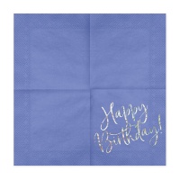 Салфетка Happy B'day! синяя 33см20шт/PD