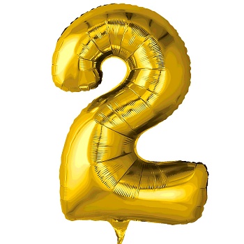 Р ЦИФРА 2 32" Металлик Gold