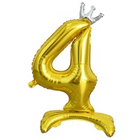 К ЦИФРА 4 32" Gold на подставке Корона
