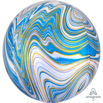 А 3D СФЕРА Б/РИС 16" Мрамор Blue