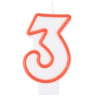 Свеча-цифра "3" Классик 6см/G
