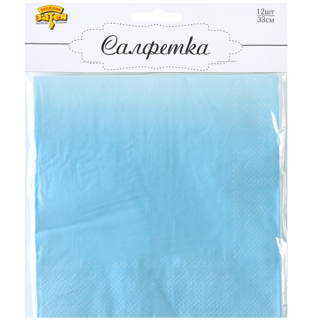 Салфетка Пастель голубая 33см 12шт/G